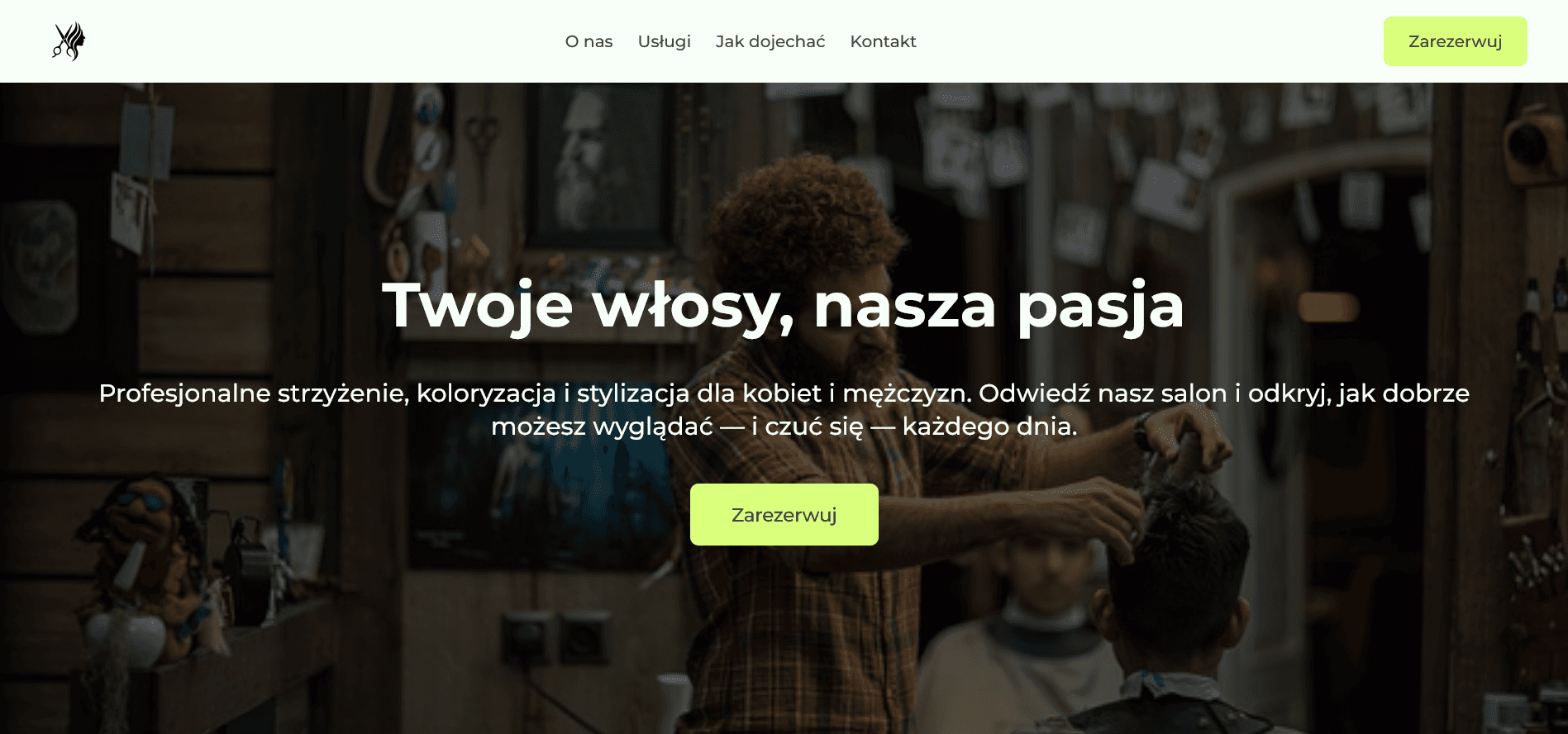 Strona internetowa dla salonu fryzjerskiego